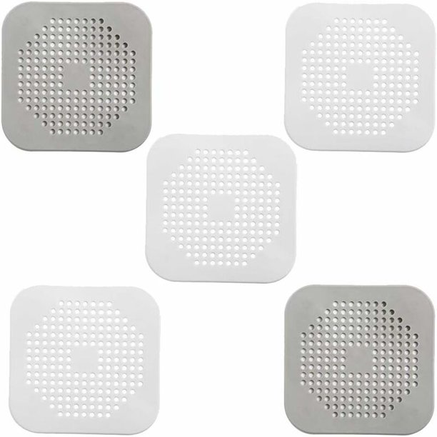 5 Tapones de Drenaje de Silicona, Colector de Cabello para Drenaje de Ducha, Filtro de Drenaje de Alcantarillado con Ventosa, Filtro de Fregadero de Cocina, para Fregadero, Ducha, Bañera, Cocina, Bañ
