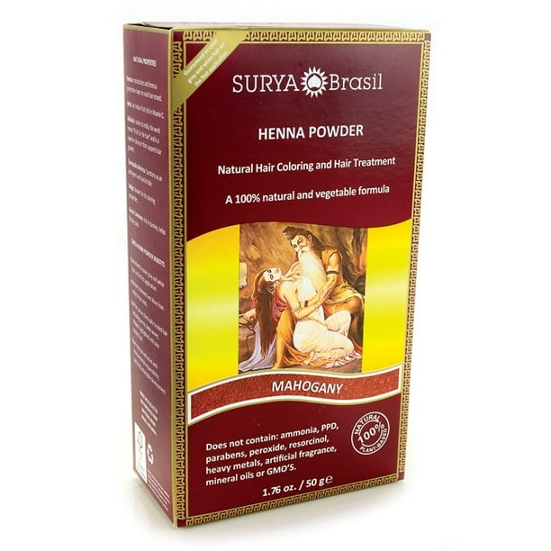 Surya Brasil Henna Powder Hair Coloring Mahogany 1 Box.