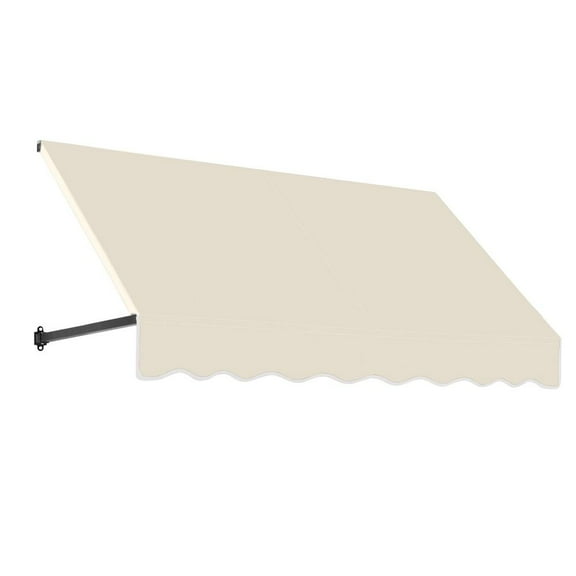 Awntech 6.375 ft Dallas Retro Fixed Awning Acrylic Fabric, Linen