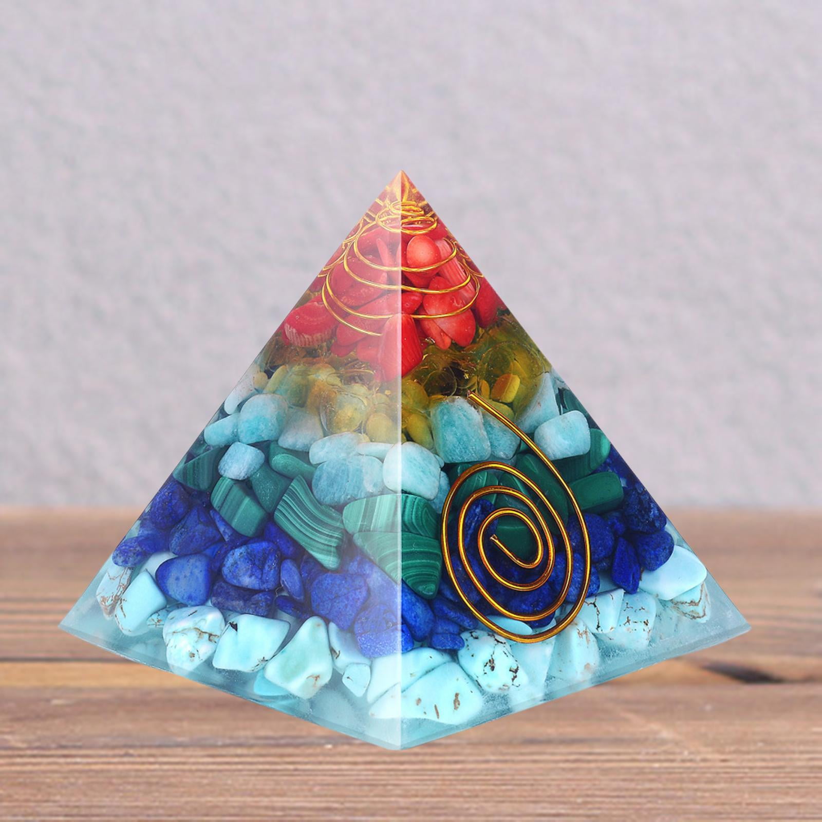 Vtg Rare Pink Blush Crystal Glass Pyramid Cabochons Figures Crafts Home Decor 