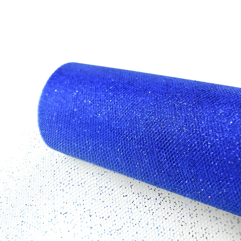 Royal Blue/ Royal Blue Glitter Tulle Fabric