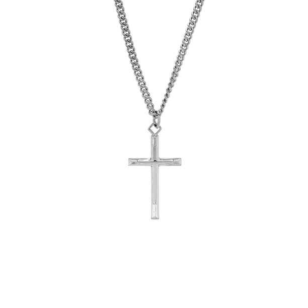 Brilliance Fine Jewelry Sterling Silver Cross on Stainless Steel