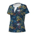 thumbnail image 2 of Naloa Halloween Elements Print T-Shirts Short Sleeve V Neck Tees for Women Fashion Tops Trendy Lightweight Soft Casual Summer Outfits Clothes, 2 of 5