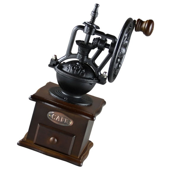 NICEXMAS Portable Manual Coffee Grinder Black Wood Manual Coffee Grinding 1Pack