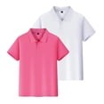 thumbnail image 2 of Grblisyd 2-Pack Boys Girls Shirts Basic School Uniform Shirts Soft Collared Shorts Sleeve Kids Polo Shirts Button Closure Performance Golf Polo Tops, 2 of 5