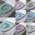 thumbnail image 3 of Soft Thicker Warmer Stretchable Washable Toilet Seat Cover Bathroom Toilet Seat, 3 of 5