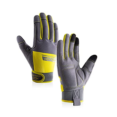 Details about   HANDLANDY Work Gloves Men Women Utility Safety Working Gloves Yard Gloves Red 