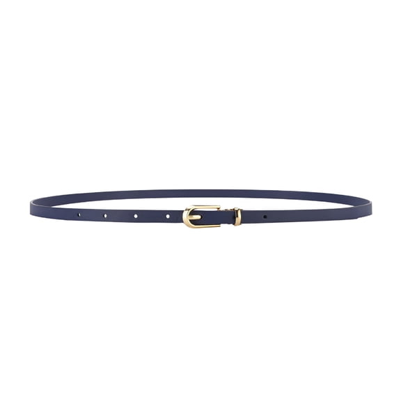 TELOLY 2026 New Leather Skinny Women Belt with Buckle Detachable Adjustable Thin Waist Belts for Dresses Pants Jeans Simple Belt Thin Belts for Women,Navy