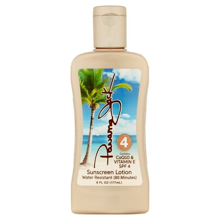 Panama Jack Sunscreen Tanning Lotion - SPF 4, PABA, Paraben, Gluten & Cruelty Free, Antioxidant Moisturizing Formula, Water Resistant (80 Minutes), 6 FL OZ (Pack of 1)