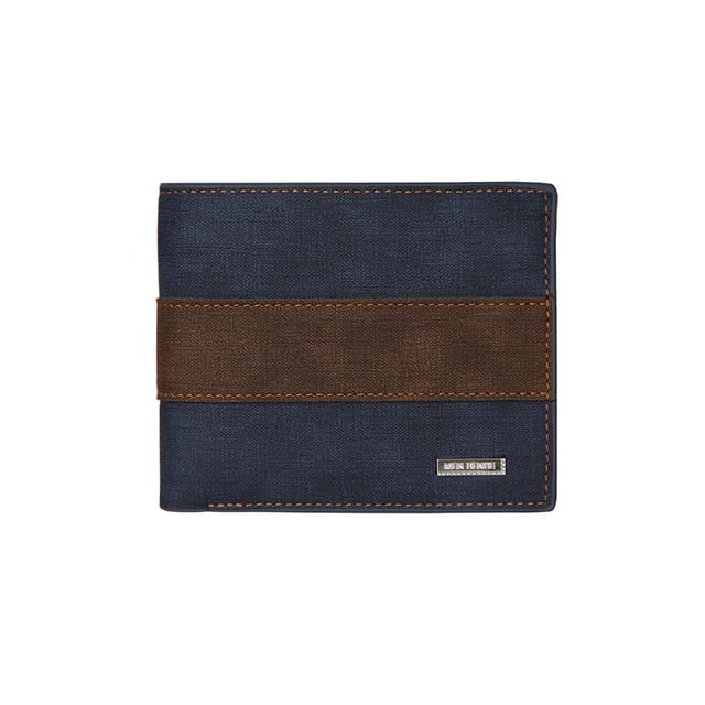 (Azul) Cartera para hombre con acabado mate, con múltiples ranuras para tarjetas, gran capacidad, estilo juvenil, cartera retro para hombre