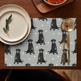 thumbnail image 5 of Black Labrador Summer Placemats Table Placemats Set Of 4-Linen Kitchen Washable Placemats Table Mats 11.8"x17.7"Non-Slip Heat Resistant, 5 of 6