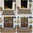 thumbnail image 3 of chalian-Christmas Outdoor Rug 3'x5', Black and Tan Area Rug Machine Washable Rugs Cotton Hand Woven Entry Rug Indoor Outdoor Striped Carpet for Front Porch/Deck/Backyard/Camping/Outdoor Decor, 3 of 18