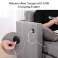 thumbnail image 3 of Modular Loveseat with Storage Chaise Sectional Sofa for Small Spaces with USB Charging Station Ports for Small Space Storage Seat L-Shaped Modern Fabric 2 Pillows, 3 of 9