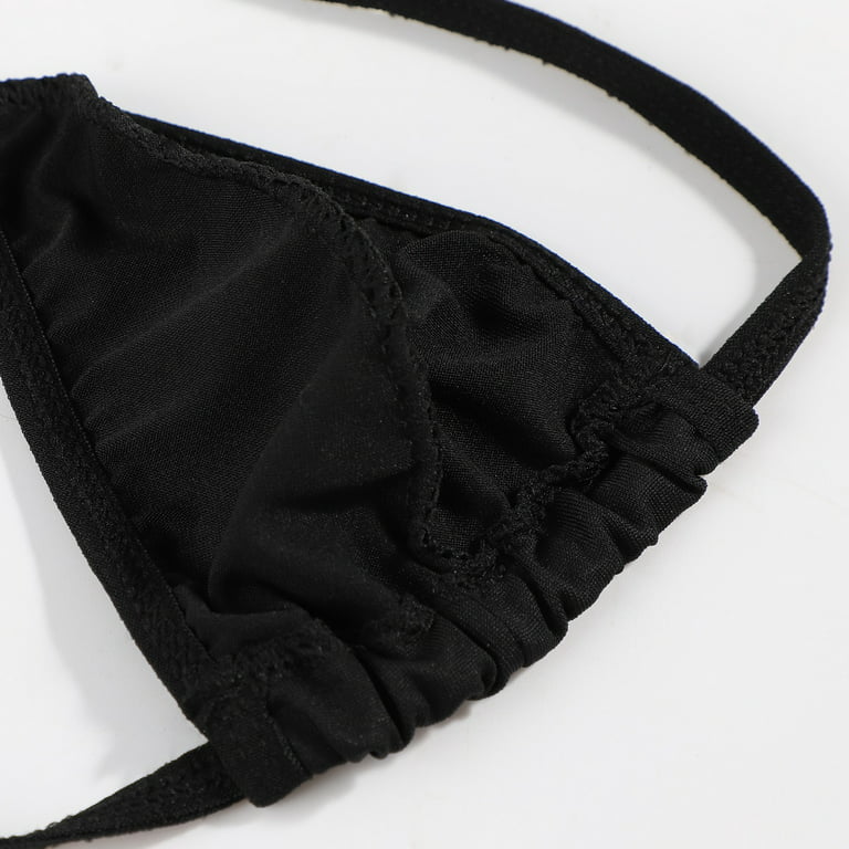 MRULIC intimates for women Thin Thong Men LowWaisted Underpants Tback  Underwear Comfortable Black + 3XL