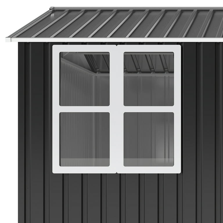 Uforic 10x10ft Storage Shed with Windows, Lockable Doors & Sloped