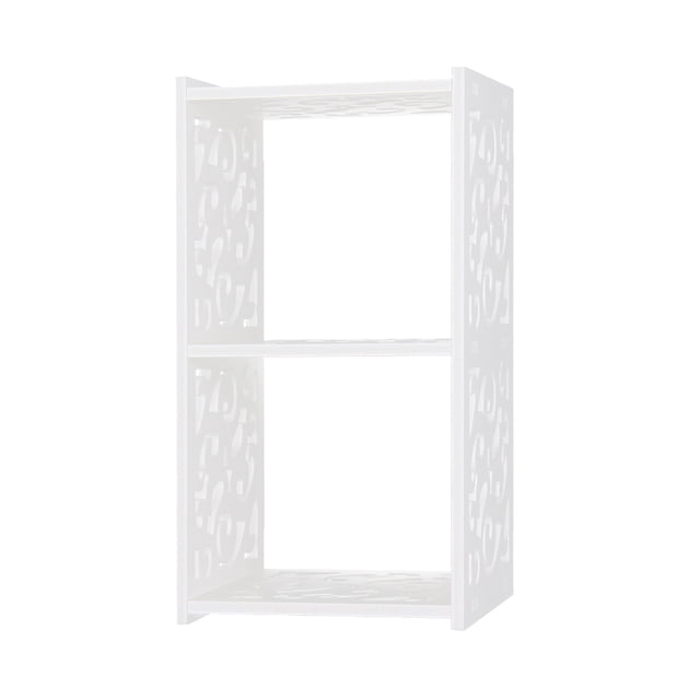 Creative Bookshelf Partition Decorative Shelving Hollowed Out Wall Shelving Size M White (Big B Grid)