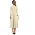 thumbnail image 2 of Women's 3/4 Sleeve A-line and Flare Midi Long Dress, 2 of 2