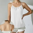 thumbnail image 2 of Womens Tank Top Halter Tops Sleeveless Shirts Spaghetti Strap Camisole Casual Summer Basic Blouses Adjustable Shoulder Straps Pleats Top, 2 of 9