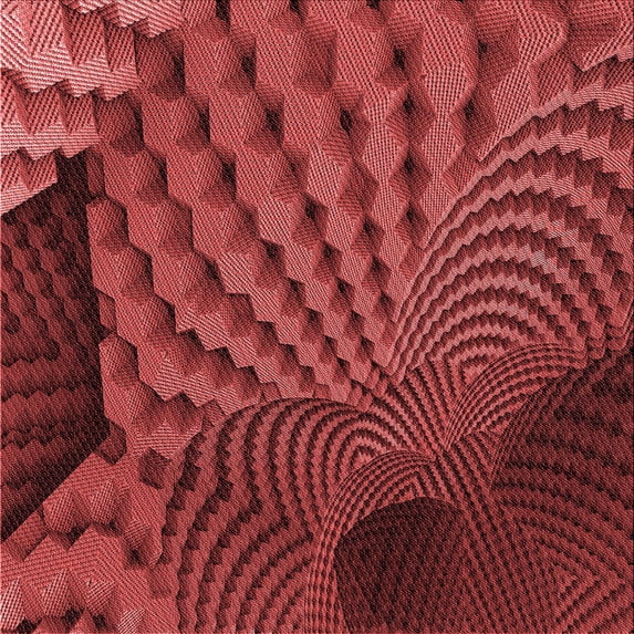 Ahgly Company Indoor Square Patterned Grapefruit Red Area Rugs, 4' Square