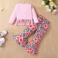 thumbnail image 5 of Gibobby Conjunto de Bebé A Niño Conjunto de ropa informal de dos piezas con estampado Floral y de manga larga para Niñass pequeñas(Rosa, 5-6 Años ), 5 of 5