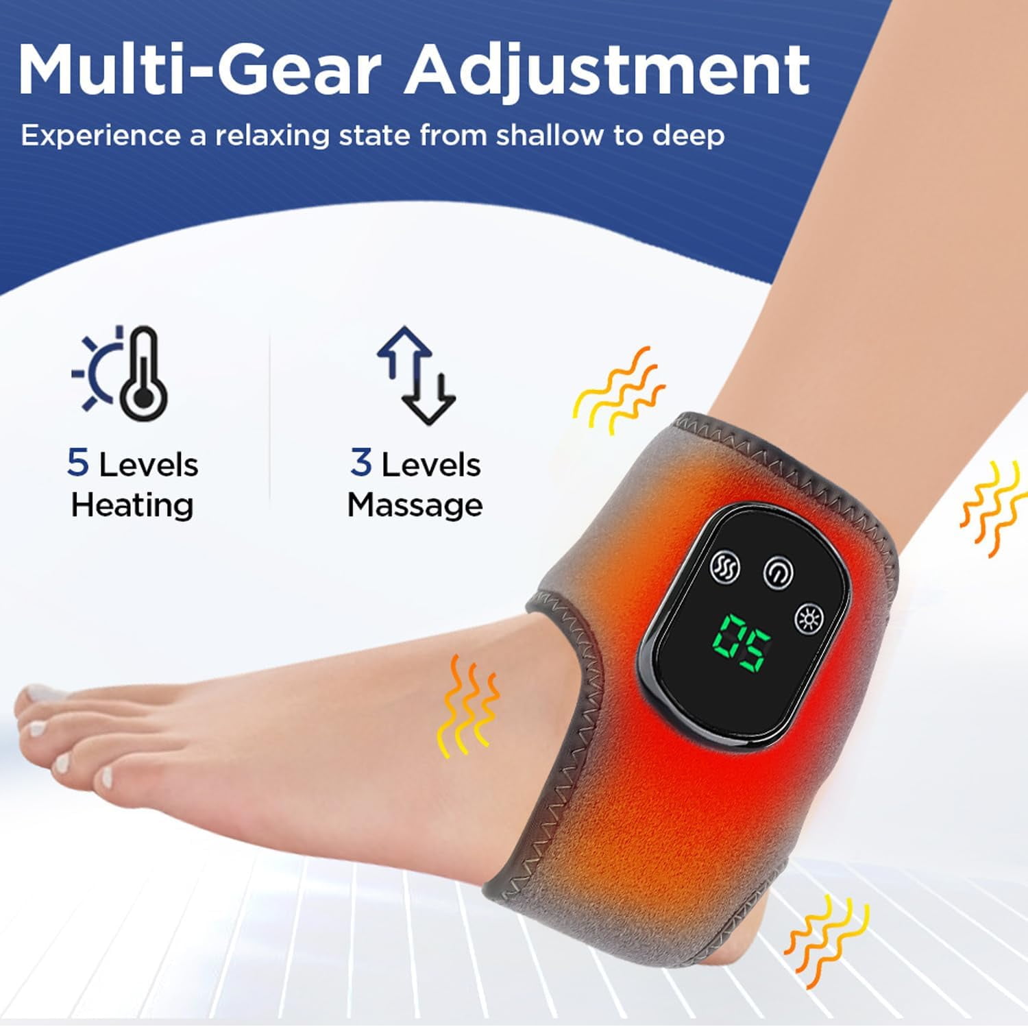 Naxir Foot Revive Pro Foot Massager, Our Best FootRevive Triple Feet Relief Massager with 3 Vibration Modes & 5 Heating Levels, Electric Feet Wrap for Pain Relief - Ideal Gift for Men & Women (1S