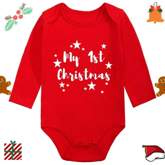 MOMSTAG Infant Newborn My First Christmas Rompers
