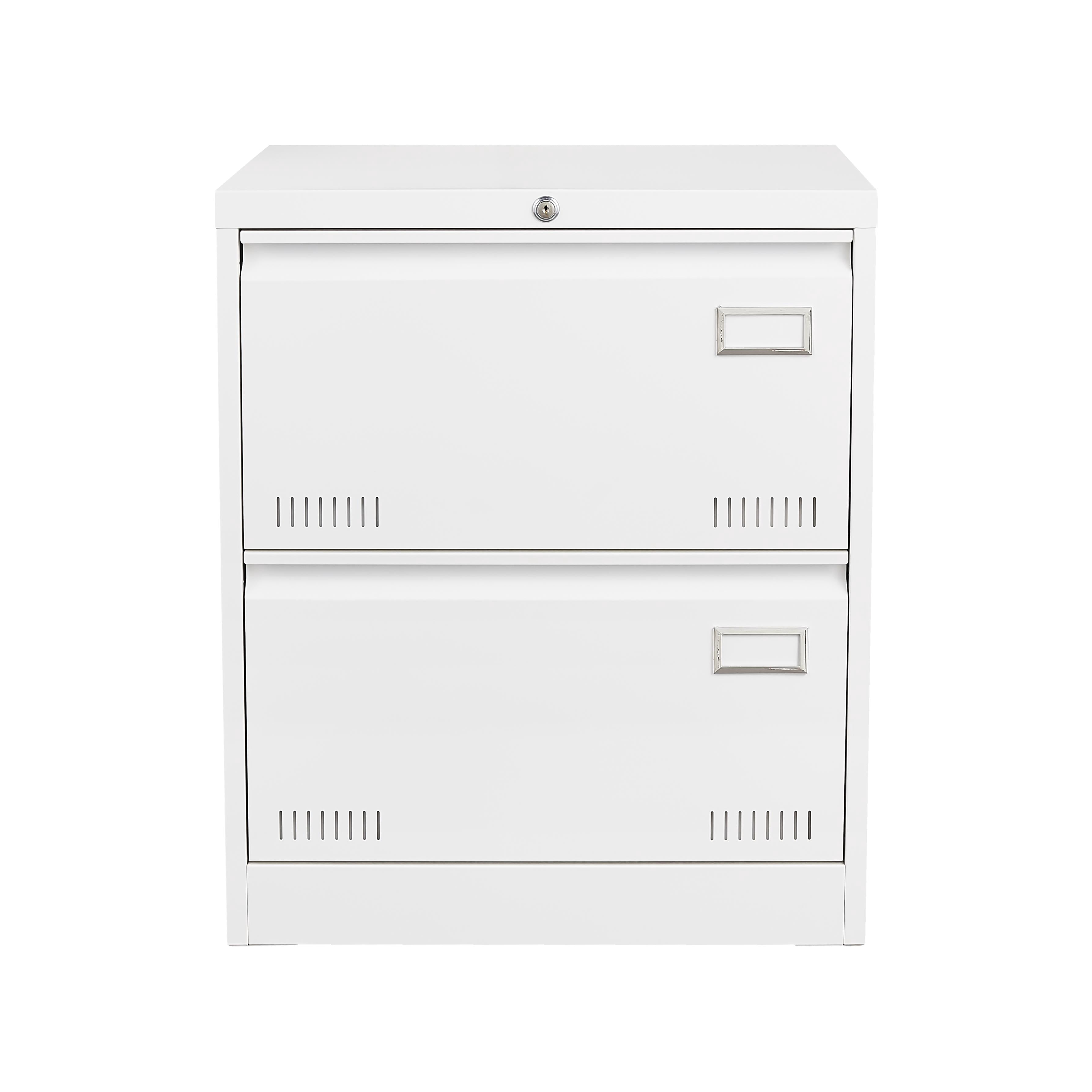 Syngar Metal Lateral File Cabinets with Lock, 2 Widened Drawer Large Filing Cabinet, Lockable Storage Cabinet for Legal/Letter/A4/F4 Size Home Office, White