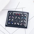 thumbnail image 3 of HLONK 12Pairs/Set Unisex Rhinestone Inlaid Magnetic Stud Earrings Non Piercing Jewelry, 3 of 5