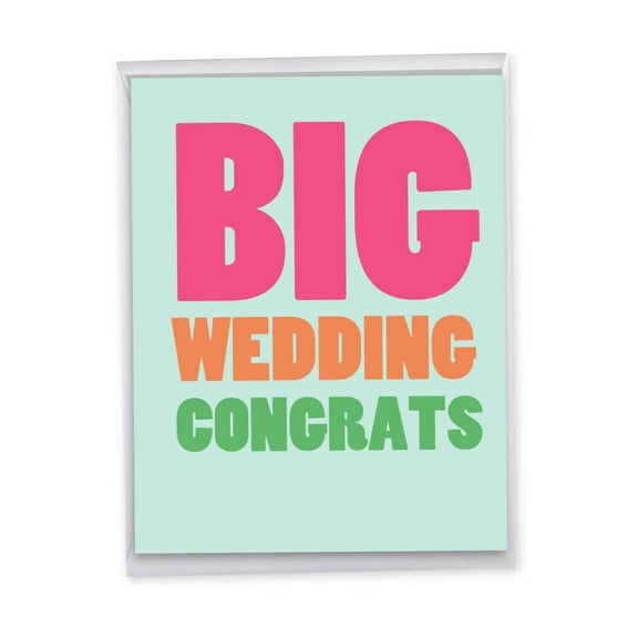 1 Jumbo Funny Wedding Greeting Card (8.5 x 11 Inch) - Big Wedding Congratulations J2727WDG