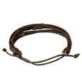 thumbnail image 5 of EHJRE Coomfortable PU Leather Braided Cord Bracelet With Drawstring Adjustable Tie Coffee, 5 of 9
