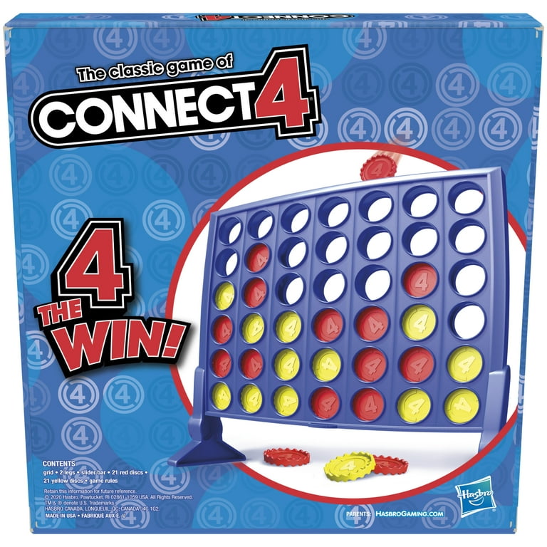 Classic Connect 4 Game, 4 Connect Online Wooden Match 4 Tokens In A Row,  Adult Kids Strategy Game, Travel Board Game Family Gift