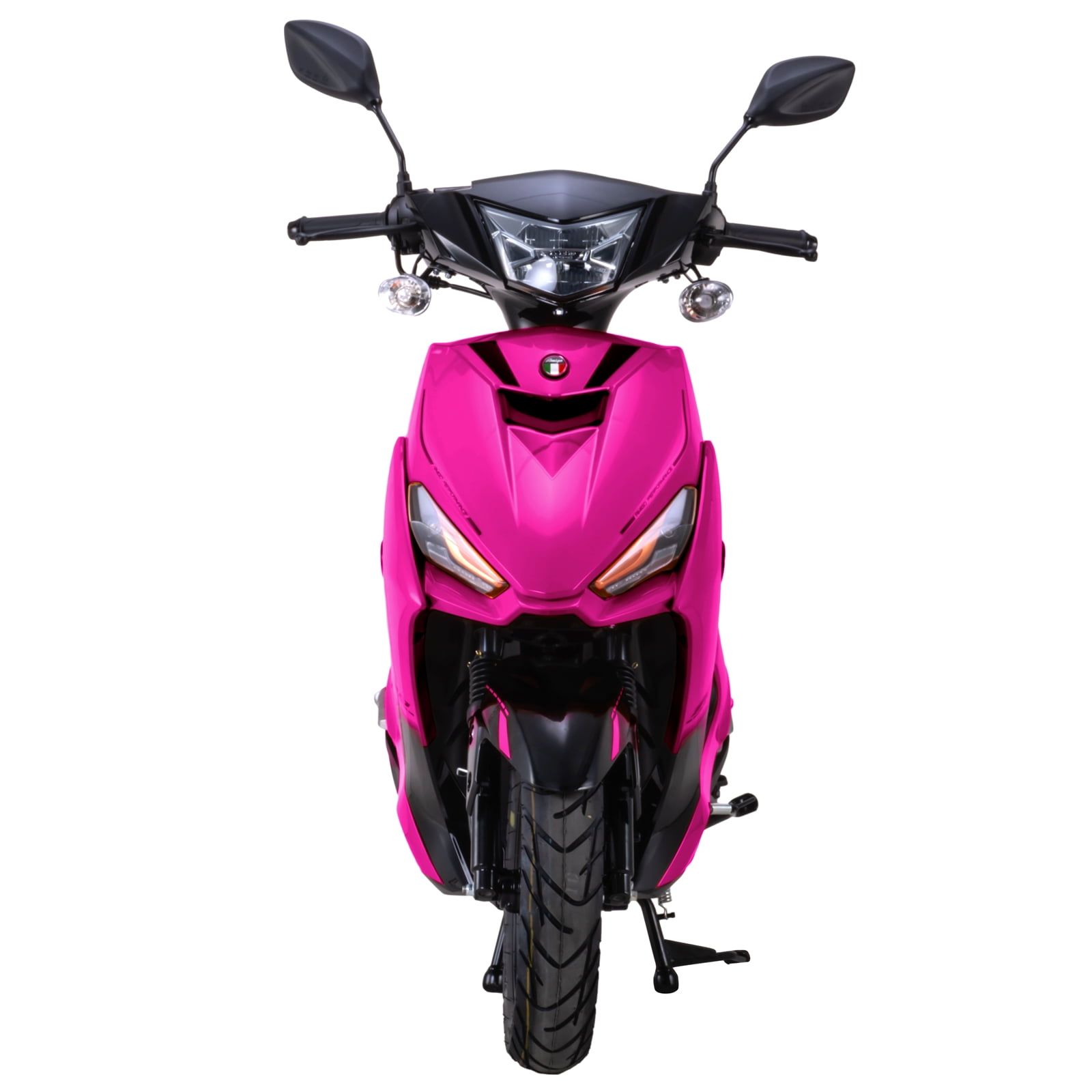 Double Global Brand 200 Gas Moped Adult Gas Street Moped with 12" Wheels! LED Headlight!