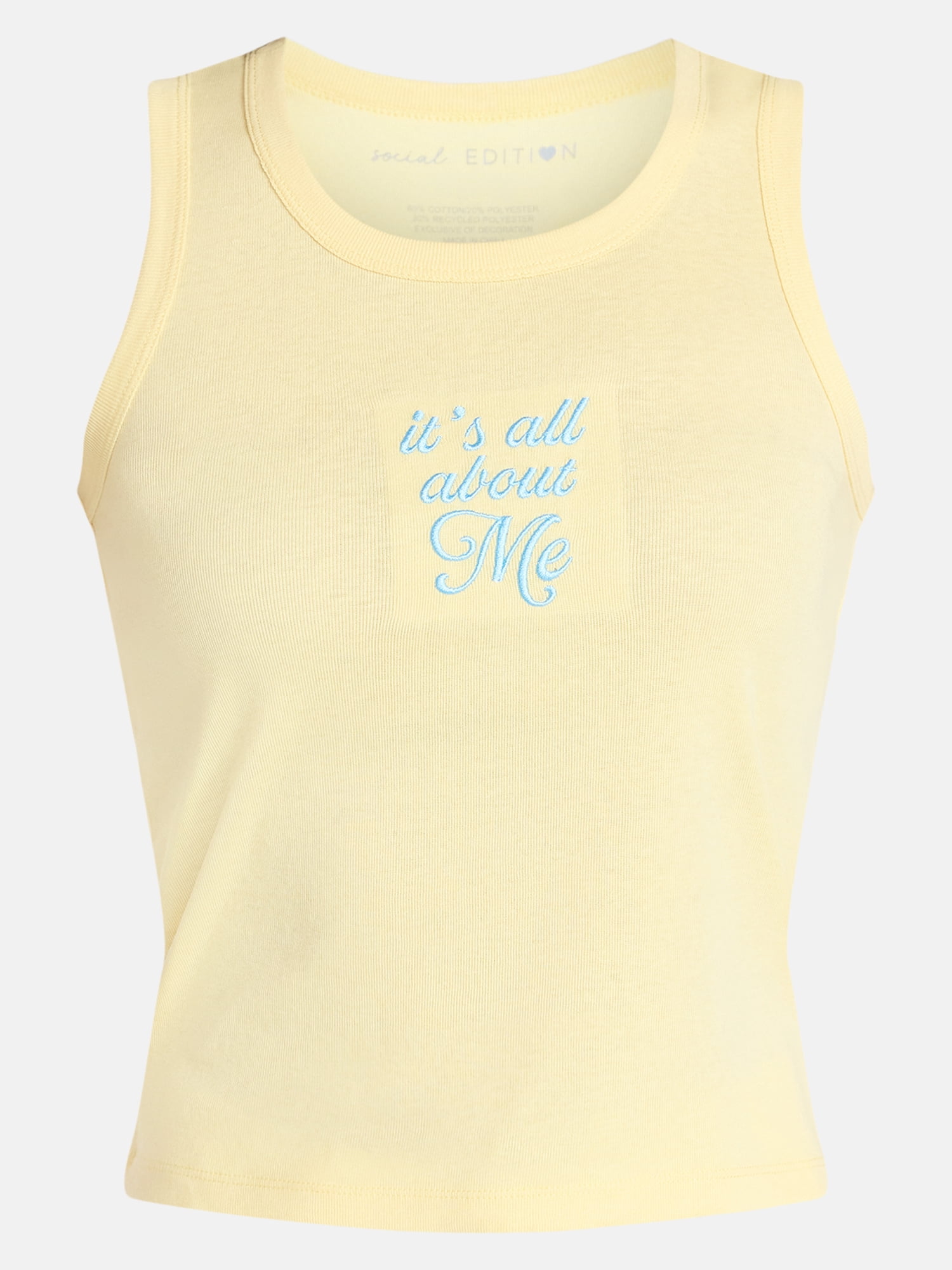 Social Edition Women’s It’s All About Me Graphic Tank Top, Sizes XXS-XXL