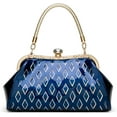 thumbnail image 1 of LinYooLis Sac à Main Rétro à Poignée Supérieure pour Femmes Sac à Bandoulière avec Serrure de Baiser Sac de Soirée pour Fête Portefeuille avec Sangle Réglable, 1 of 7