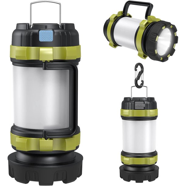 Linterna para acampar recargable, linterna para acampar Banco de energía con capacidad de 4000, 6 modos, Ipx4 a prueba de agua, linterna LED para acampar, caminar, recreaciones al aire libre. Afortunado Sencillez