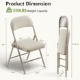 thumbnail image 2 of 4 Pack Fabric Padded Folding Chair Dining Chair Set with Padded Cushion and Back, Indoor Outdoor Foldable Seat with Steel Frame for Indoor Outdoor Party Wedding Event (Khaki), 2 of 8