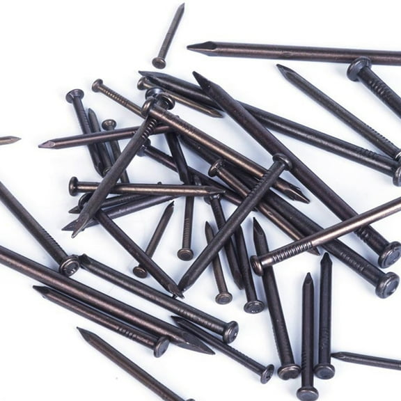 Tineasur 50Pcs Carbon Steel Wall Nails Point Tip Fixing for Construction