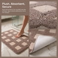 thumbnail image 4 of REGALWOVEN Bathroom Rugs Absorbent Non Slip Checkered Bath Mat Soft Plush for Home Decor Brown 32" x 20", 4 of 5