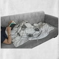 thumbnail image 6 of Soccer Soft Flannel Fleece Throw Blanket, Soccer Ball in Net Goaly Position Sports Competition Spectators Hand Drawn Style, Cozy Plush for Indoor and Outdoor Use, 50" x 60", Black White, by Ambesonne, 6 of 6