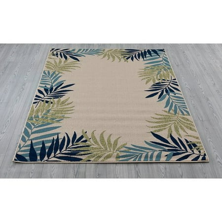 Bay Isle Home Springcreek Beautiful Tropical Palm Leaves Green Blue Bay Isle Home Springcreek Beautiful Tropical Palm Leaves Green Blue Indoor Outdoor Area Rug Com