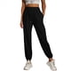 thumbnail image 3 of Pantalones Deportivos Casuales de Cintura Alta para Mujer, Pantalones Elásticos de Puntos. Negro S, 3 of 10