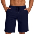 thumbnail image 2 of Sookity Mens Beach Shorts Summer Casual Board Shorts Sports Loose Fit Hiking Shorts Swim Trunks Lightweight Lounge Pants with Pockets Navy,S, 2 of 8