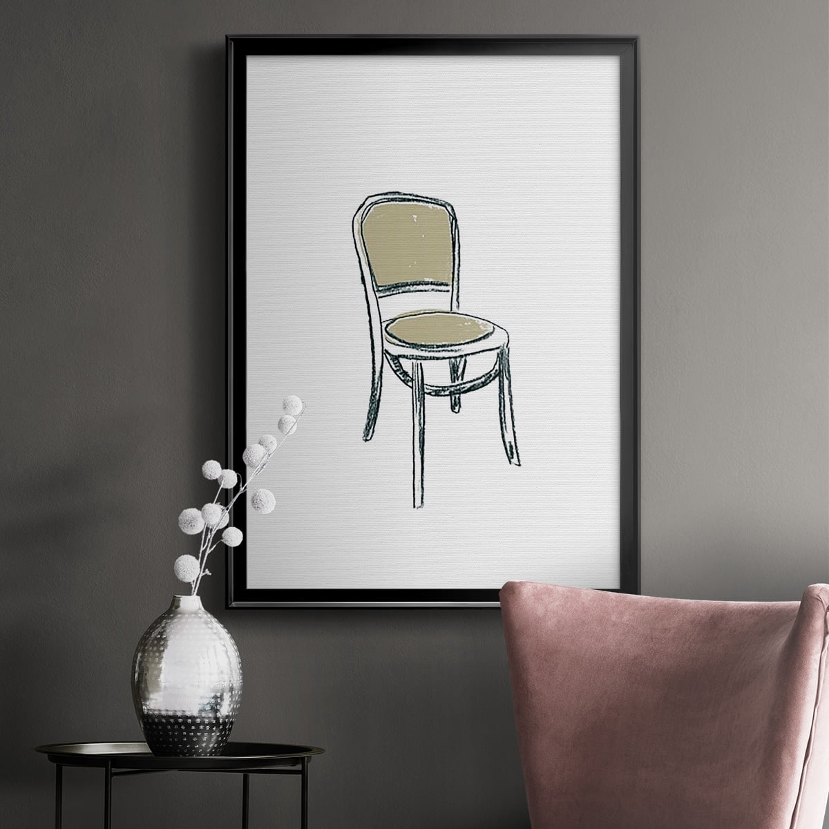 Take a Seat XI Premium Framed Print, in Gold, Black, or Silver - Ready to Hang