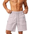thumbnail image 6 of Men's Casual Shorts 5 Inseam Quick Dry Lightweight Stretchy For Beach Vacation Hiking Gym Workout Running | Zenithor,Beige L, 6 of 6