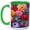Green, variant on Colorful Floral Coffee Mug, Botanical Flower Mug, Ceramic Cup