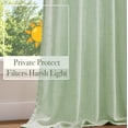 thumbnail image 5 of TURCURNO Semi Sheer Linen Curtains, Light Filtering Back Tab Drapes 2 Panels Set, Boho Window Treatment Panels for Study Room Living Room, Olive Green, 52"x90", 5 of 10