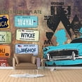 thumbnail image 2 of IDEA4WALL 4pcs Vintage Bar Theme Peel and Stick Wallpaper Removable Wall Murals Large Wall Stickers for Home Decoration, 66"x24", 2 of 5