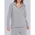 thumbnail image 4 of Conjuntos de Dos Piezas para Mujer, Moda de Otoño 2025, Pantalones Anchos, Conjunto de Estar por Casa, para Viajes y Vacaciones. Gris XL, 4 of 9