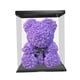 thumbnail image 5 of Oso de rosas con caja, adorable oso de flores preservadas, regalo artificial para bodas y fiestas. Púrpura, 5 of 9