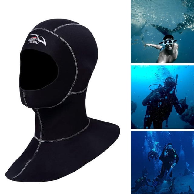 de neopreno elástico con capucha, gorro de kayak, cuello, gorro cálido, blanca XXL shamjiam Capucha de traje de buceo